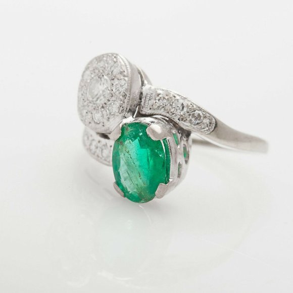 Vintage 1940s RETRO $5000 3ct Emerald Ring - Picture 3 of 4